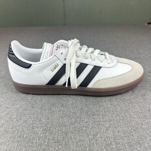 adidas gazelle silver green womens Adidas Samba Classic 772109 Mens White Suede Lace Up Lifestyle Sneaker main image 0